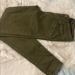 Dark olive green skinny jeans